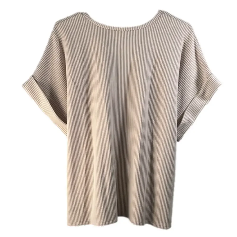 Express Tan and White Top with Tie Size Large - Picture 4 of 6